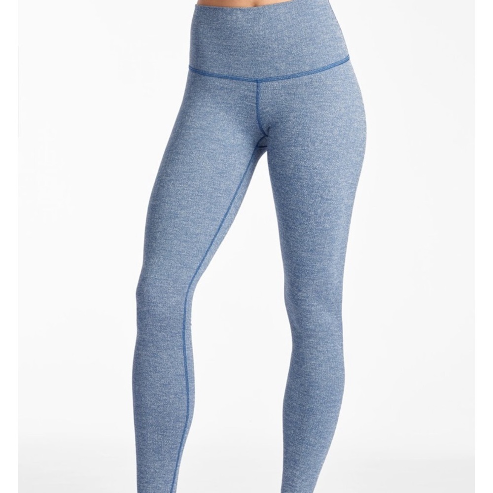 Blue herringbone leggings